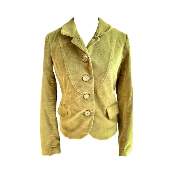 Fossil Fir Green Velvet Women's Blazer - Picture 1 of 9